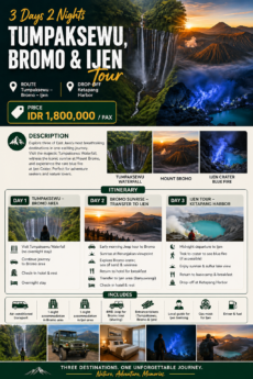 3 Days 2 Nights – Tumpaksewu, Bromo & Ijen Tour ( Joining Tour )